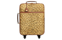 CELINE Cow Leather Binding Suitcase Luggage Men's Leopard Print