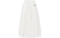 PRADA Floral lace Cotton Midi Skirt