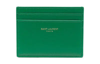 SAINT LAURENT Calfskin Card Clip Card Holder Women's Green