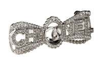 CHANEL 2000s Cc Rhinestone embellished Bow Brooch