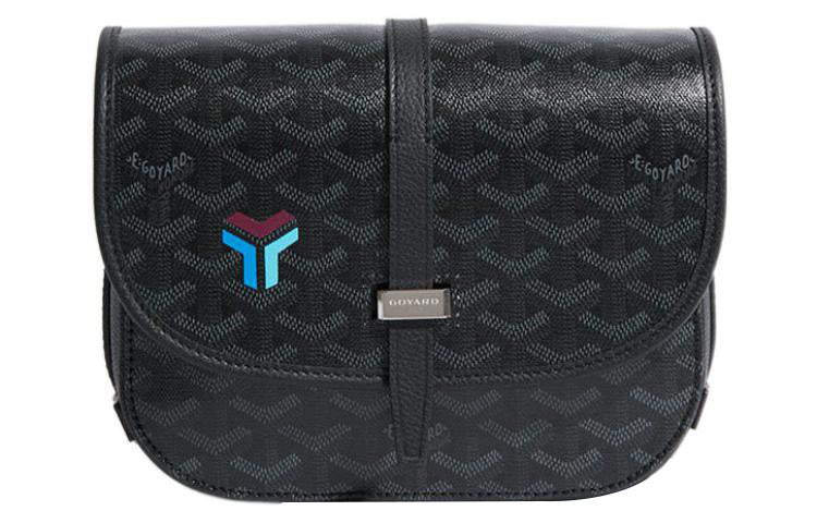 GOYARD Belvédère Canvas With Leather Messenger Bag Shoulder Bag Women's Black