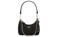 PRADA Fabric Handbag Shoulder Bag Women's Black