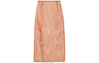 PRADA Embroidered Organza Midi Skirt