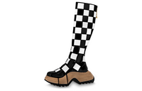 LOUIS VUITTON Zoom Knee-high Boots Women's White Black