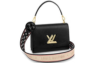 LOUIS VUITTON Twist Cow Leather Handbag Shoulder Bag Crossbody Bag Medium Size Women's Black