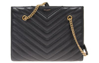 SAINT LAURENT Calfskin Handbag Shoulder Bag Women's Black