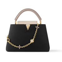 LOUIS VUITTON Capucines Cow Leather Shoulder Bag Crossbody Bag Handbag Medium Size Women's Black