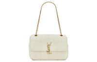 SAINT LAURENT Jamie Wool Tweed Shoulder Bag Crossbody Bag Women's White