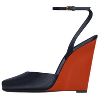 SAINT LAURENT La Scandale Wedge Sandals Women's