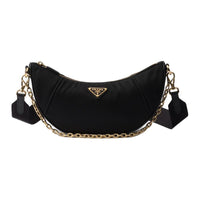 PRADA Re Nylon Recycled Nylon Crescent Bag Shoulder Bag Women's Black