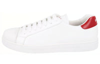 PRADA Spazzolato Stylish Skateboarding Shoes Men's White Red