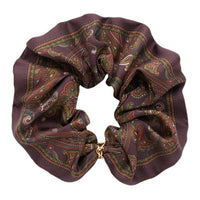 SAINT LAURENT Mulberry Silk Metal Hair Tie Unisex Umber
