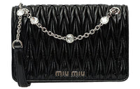 MIU MIU Leather Shoulder Bag Crossbody Bag Mini Women's Black