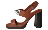 HERMES Ilona Strap Sandals 9cm Women's Brown