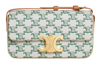 CELINE Triomphe Canvas With Leather Shoulder Bag, Crossbody Bag Women's