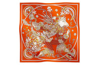 HERMES Silk Scarves Women's Vermilion