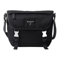PRADA Recycled Nylon With Saffiano Leather Crossbody Bag, Shoulder Bag Men's Black
