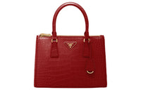 PRADA Galleria Killer Bag Crocodile Leather Shoulder Bag Crossbody Bag Handbag Medium Size Women's Fire Red