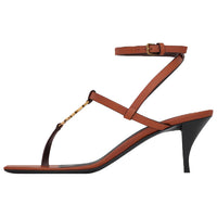 SAINT LAURENT CASSANDRA One Strap Sandals 6cm Women's Brown