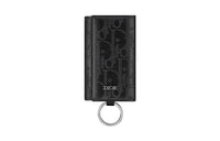 DIOR Oblique Galaxy Smooth Calfskin Key Pouch Men's Black