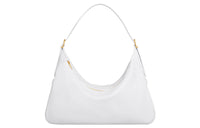 CELINE Romy Collection Soft Cow Leather One Shoulder Handbags Large Size Women's White