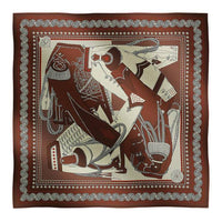 HERMES Cashmere Silk Shawls Women's Red
