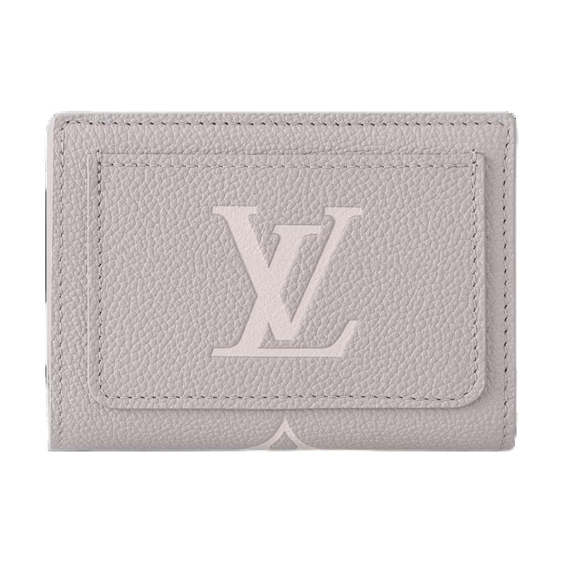 LOUIS VUITTON Cow Leather Wallet Women's Blossom Gray With Quartz Gray