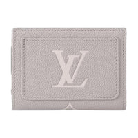 LOUIS VUITTON Cow Leather Wallet Women's Blossom Gray With Quartz Gray