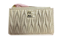 MIU MIU Matelassé Leather Wallet Regular Women's Gold
