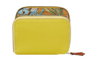 HERMES Silk'In Epsom Calfskin Short Wallet Women's Lime Yellow