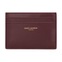 SAINT LAURENT PARIS Calfskin Card Holder Women's Burgundy