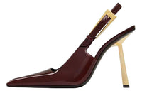 SAINT LAURENT Slim Heel High Heels 11cm Women's Dark Brown