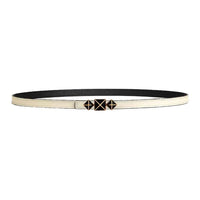 HERMES Gold-Plated Leather Belts Unisex Coconut Color/Black Width: 1.3cm