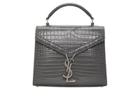 SAINT LAURENT Leather Portable Crossbody Bag Shoulder Bag Women's Gray