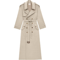 SAINT LAURENT Long Trench Coat 'Beige Clair'