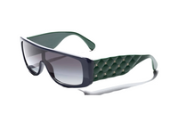 CHANEL Irregular Shape Sunglasses Women's Green