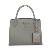 PRADA Calfskin Shoulder Bag Crossbody Bag Handbag Women's Gray