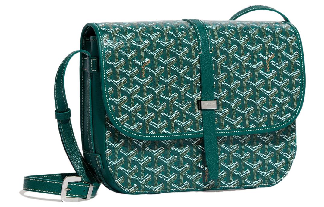 GOYARD Belvédère Canvas With Leather Crossbody Bags Shoulder Bags Unisex Green