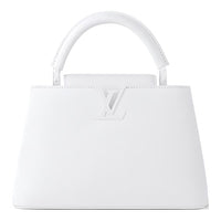 LOUIS VUITTON Leather Capusin Shoulder Crossbody Handbag Small Size Women's White