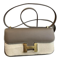 HERMES Epsom Leather Shoulder Bag Crossbody Bag Women's 18 Etoupe Elephant Gray