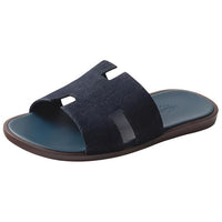 HERMES Slide Slippers Men's Marine Blue