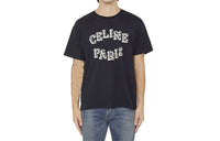 CELINE Embellished Logo Embroidered Cotton Jersey T Shirt