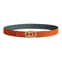 HERMES Epsom Calfskin Leather Belts Men's Orange Width 3.2CM