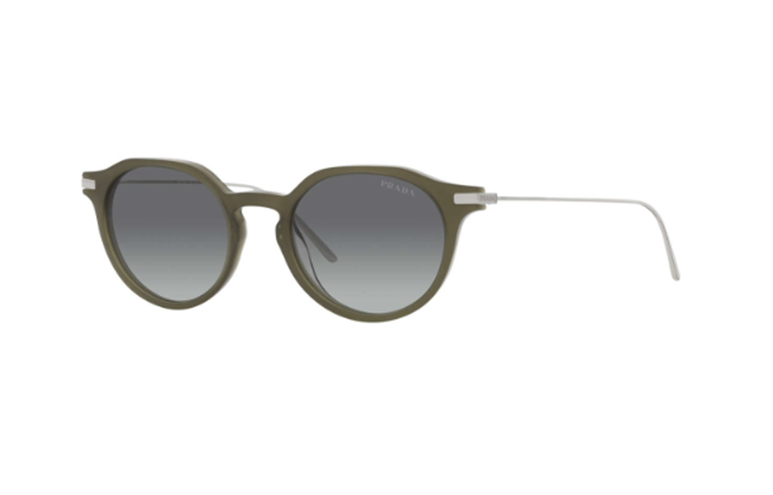 PRADA Acetate Round Sunglasses Men's Green