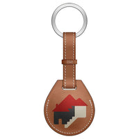 HERMES Genuine Leather Keychains Unisex Brown