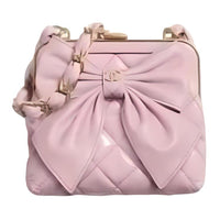 CHANEL Leather Handbag Shoulder Bag Women's Pink