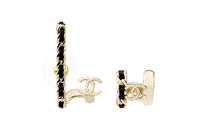 CHANEL Clip-On Earrings Women's Black Gold