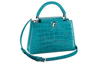 LOUIS VUITTON Capucines Polished Crocodile Leather Capy Sine Regular Women's Blue Duck Color