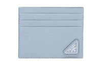 PRADA Saffiano Leather Card Clip Card Holder Men's Blue