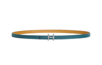 HERMES Leather Belts Women's Blue/Yellow